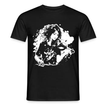 Weibliche Violinistin - Männer T-Shirt - Schwarz - Vorne - AI Model Male 178 light (178cm)