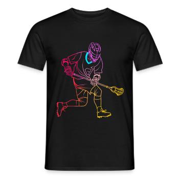 Lacrossespieler Zeichnung - Männer T-Shirt - Schwarz - Vorne - AI Model Male 178 light (178cm)
