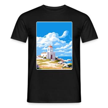 Délos Grèce Affiche de voyage Souvenir Carte Postale Peinture - T-shirt homme - noir - Devant - AI Model Male 178 light (178cm)