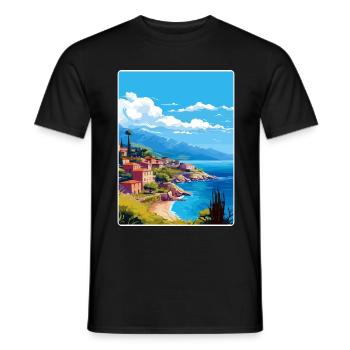 Kefalonia Griechenland Reise Poster Souvenir Farbe WPA - Männer T-Shirt - Schwarz - Vorne - AI Model Male 178 light (178cm)