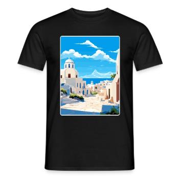 Kos Griechenland Reise Poster Souvenir Postkarte Farbe - Männer T-Shirt - Schwarz - Vorne - AI Model Male 178 light (178cm)
