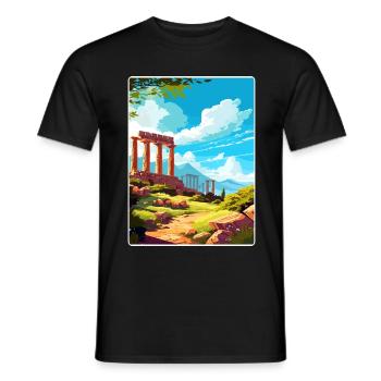 Antikes Korinth Griechenland Reiseposter Souvenir WPA - Männer T-Shirt - Schwarz - Vorne - AI Model Male 178 light (178cm)