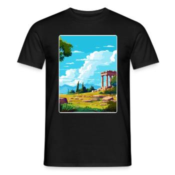 Antikes Griechenland Reiseposter Souvenir WPA - Männer T-Shirt - Schwarz - Vorne - AI Model Male 178 light (178cm)
