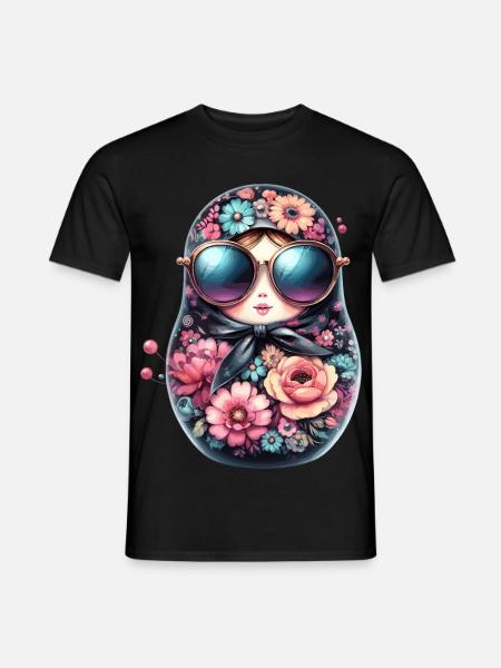 Matrjoschka Sonnenbrille Geschenk - Männer T-Shirt - Schwarz