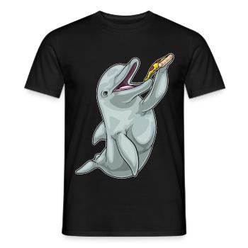 Dolphin Pizza - Men's T-Shirt - black - Front - AI Model Male 178 light (178cm)