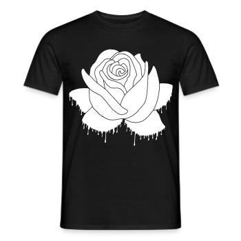 Graffiti einer weißen Rose - Männer T-Shirt - Schwarz - Vorne - AI Model Male 178 light (178cm)