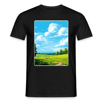 Altmühlsee Allemagne Affiche de voyage Peinture souvenir WP - T-shirt homme - noir - Devant - AI Model Male 178 light (178cm)