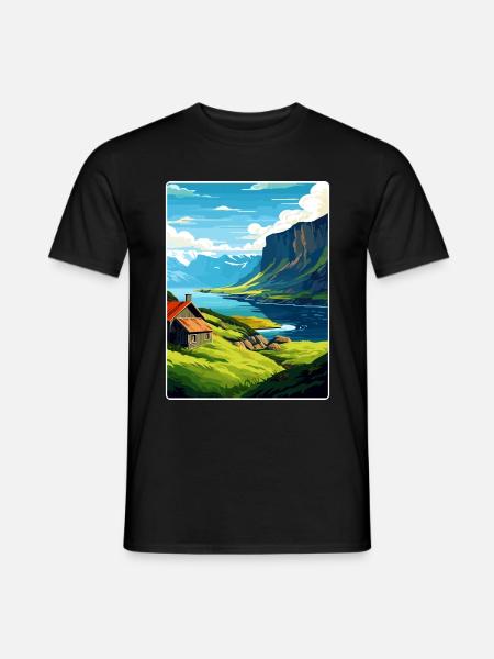 Die Fjorde Norwegen Norwegische Berge Skandinavisch - Männer T-Shirt - Schwarz