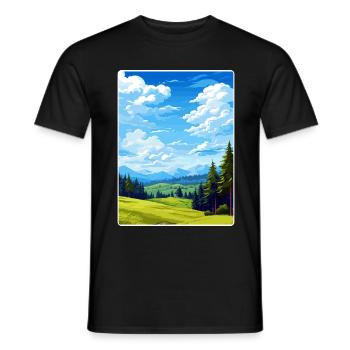 Black Forest Germany Travel Poster Souvenir WPA - Men's T-Shirt - black - Front - AI Model Male 178 light (178cm)