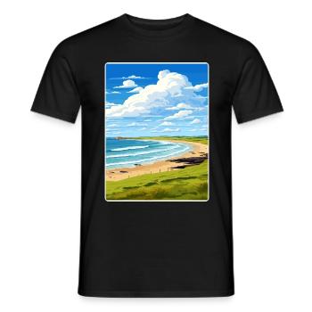 Constantine Bay Cornwall England Reiseposter WPA - Männer T-Shirt - Schwarz - Vorne - AI Model Male 178 light (178cm)