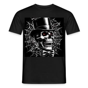 Halloween Elegant Skull - Men's T-Shirt - black - Front - AI Model Male 178 light (178cm)