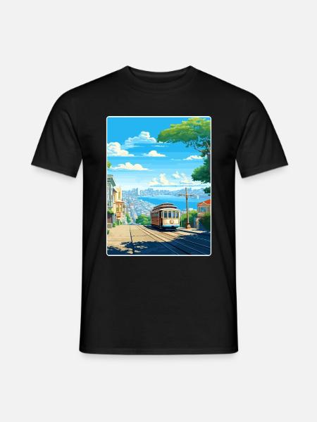San Francisco Golden Gate Kalifornien Reiseposter - Männer T-Shirt - Schwarz