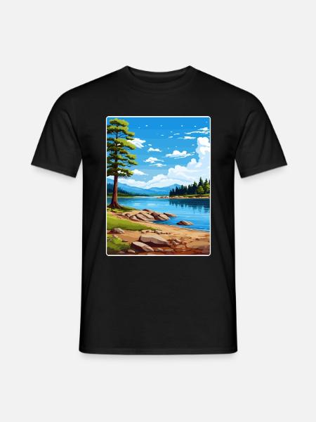 Big Bear Lake California Travel Poster Souvenir - Men's T-Shirt - black