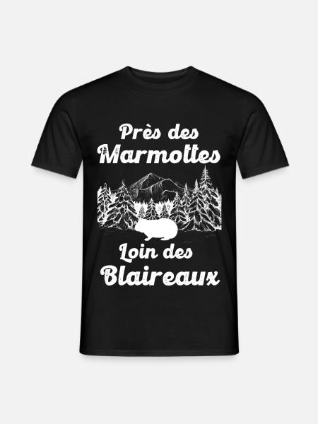 Marmotte humour forêt camping - T-shirt homme - noir