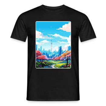 Séoul Corée du Sud Affiche de voyage Peinture Souvenir WPA - T-shirt homme - noir - Devant - AI Model Male 178 light (178cm)
