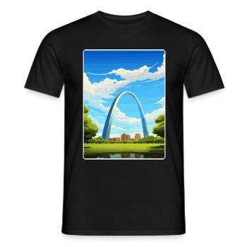 Gateway Arch Nationalpark Reiseplakat Souvenir - Männer T-Shirt - Schwarz - Vorne - AI Model Male 178 light (178cm)
