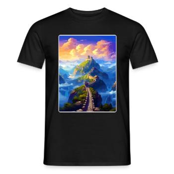 Grand de la Chine Voyage Affiche Souvenir Peinture WPA - T-shirt homme - noir - Devant - AI Model Male 178 light (178cm)
