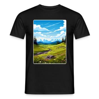 Denali National Park Alaska Travel Poster Souvenir - Men's T-Shirt - black - Front - AI Model Male 178 light (178cm)