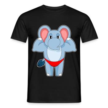 Elephant Bodybuilder Bodybuilding Sport - Men's T-Shirt - black - Front - AI Model Male 178 light (178cm)