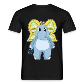 Elephant Butterfly - Men's T-Shirt - black - Front - AI Model Male 178 light (178cm)