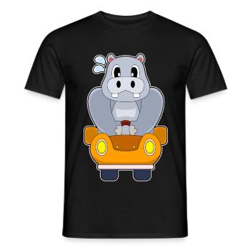 Hippopotamus Car - Men's T-Shirt - black - Front - AI Model Male 178 light (178cm)