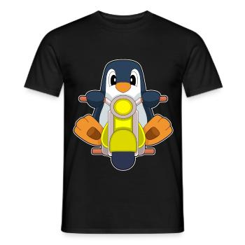 Moto pingouin - T-shirt homme - noir - Devant - AI Model Male 178 light (178cm)