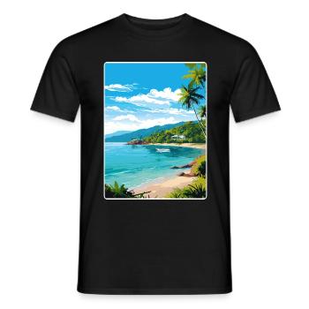 Phuket Thailand Thailand Reise Poster Souvenir WPA - Männer T-Shirt - Schwarz - Vorne - AI Model Male 178 light (178cm)