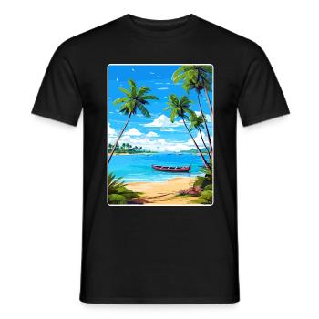 Ko Samui Thailand Thai Reise Poster Souvenir WPA - Männer T-Shirt - Schwarz - Vorne - AI Model Male 178 light (178cm)