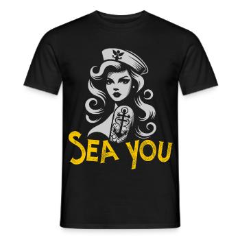 T-shirt graphique marin Sea You Mermaid - T-shirt homme - noir - Devant - AI Model Male 178 light (178cm)