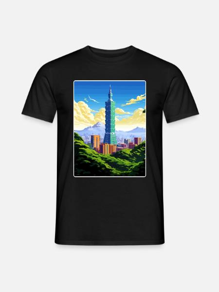 Taipeh Taiwan Reise Poster Souvenir Malerei WPA - Männer T-Shirt - Schwarz