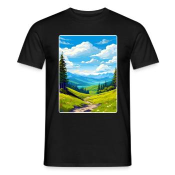 Great Smoky Mountains National Park Travel Poster - Men's T-Shirt - black - Front - AI Model Male 178 light (178cm)