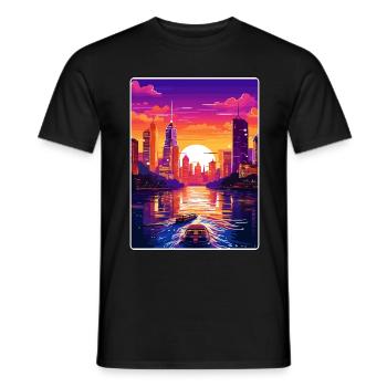 Bangkok Thailand Thai Reise Poster Souvenir WPA - Männer T-Shirt - Schwarz - Vorne - AI Model Male 178 light (178cm)