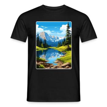 Carte de voyage du parc national des montagnes du Colorado - T-shirt homme - noir - Devant - AI Model Male 178 light (178cm)