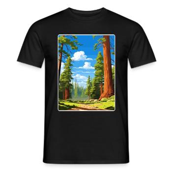 Sequoia Nationalpark Kalifornien Reiseposter WPA - Männer T-Shirt - Schwarz - Vorne - AI Model Male 178 light (178cm)