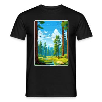 Sequoia Nationalpark Kalifornien Reiseposter WPA - Männer T-Shirt - Schwarz - Vorne - AI Model Male 178 light (178cm)