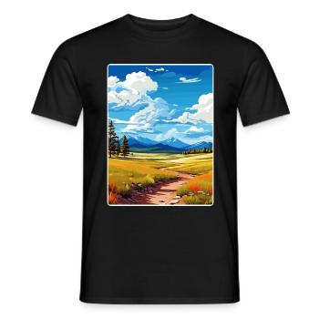 Affiche de voyage du parc national du Grand Bassin - T-shirt homme - noir - Devant - AI Model Male 178 light (178cm)