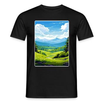 Great Smoky Mountains National Park Travel Poster - Men's T-Shirt - black - Front - AI Model Male 178 light (178cm)