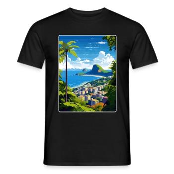 Rio de Janeiro Brésil Affiche de voyage Souvenir WPA - T-shirt homme - noir - Devant - AI Model Male 178 light (178cm)