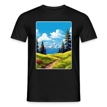 Affiche de voyage souvenir du parc national de Grand Teton - T-shirt homme - noir - Devant - AI Model Male 178 light (178cm)