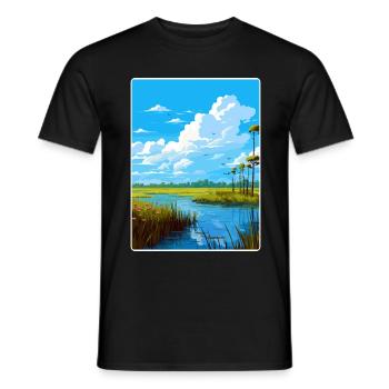 Affiche de voyage souvenir du parc national des Everglades - T-shirt homme - noir - Devant - AI Model Male 178 light (178cm)
