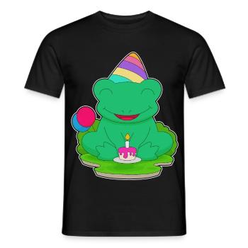 Frog Birthday Party Hat - Men's T-Shirt - black - Front - AI Model Male 178 light (178cm)