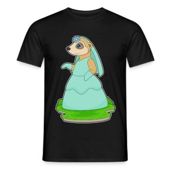 Suricate Voile de mariée Mariage - T-shirt homme - noir - Devant - AI Model Male 178 light (178cm)