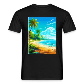Bahamas Karibik Reise Poster Souvenir Farbe WPA - Männer T-Shirt - Schwarz - Vorne - AI Model Male 178 light (178cm)