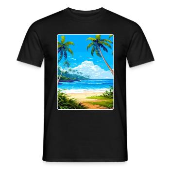 Barbade Caraïbes Voyage Affiche Souvenir Peinture WP - T-shirt homme - noir - Devant - AI Model Male 178 light (178cm)