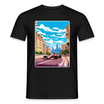 Monaco Circuit Motorsport Race Race Travel Poster - Men's T-Shirt - black - Front - AI Model Male 178 light (178cm)