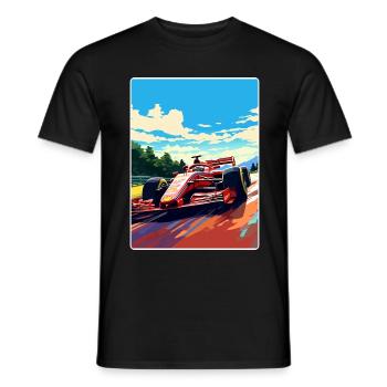 Affiche de voyage de la course automobile du circuit de Monza en Italie - T-shirt homme - noir - Devant - AI Model Male 178 light (178cm)