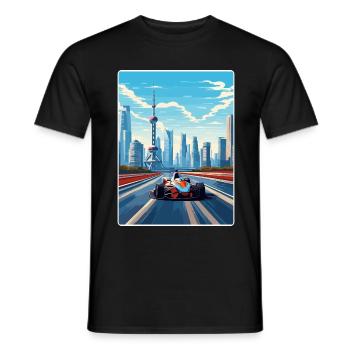 Shanghai Circuit Motorsport Race China Travel Card - Männer T-Shirt - Schwarz - Vorne - AI Model Male 178 light (178cm)