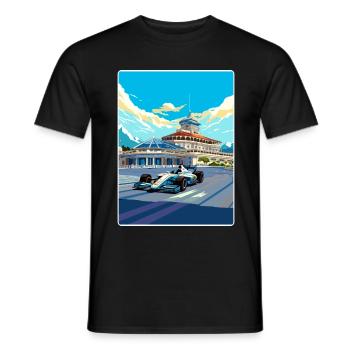 Sochi Circuit Motorsport Race Russian Travel Card - Men's T-Shirt - black - Front - AI Model Male 178 light (178cm)
