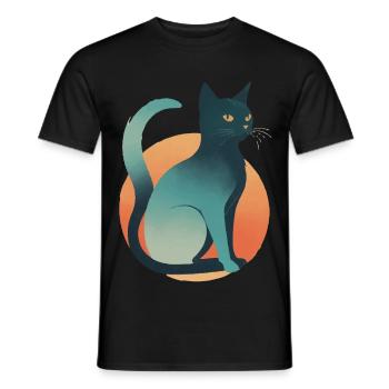 Dark Cat - Men's T-Shirt - black - Front - AI Model Male 178 light (178cm)