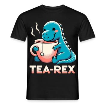 Tea Rex Tea Rex Tea Drinker Gift - Men's T-Shirt - black - Front - AI Model Male 178 light (178cm)